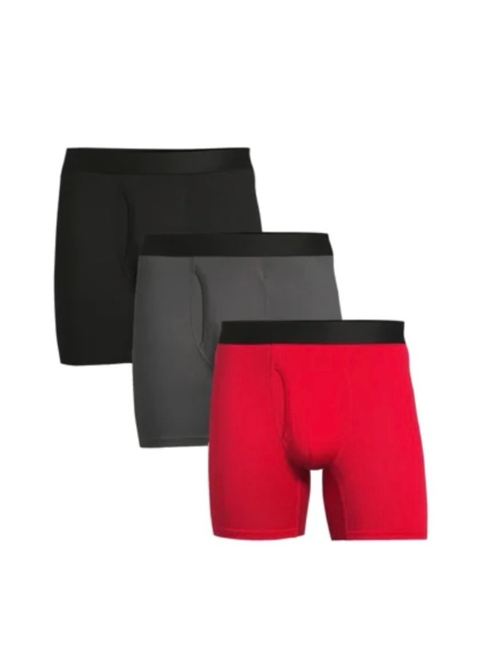 No Boundaries 3-Pack Boxer Briefs in Black, Gray & Red
